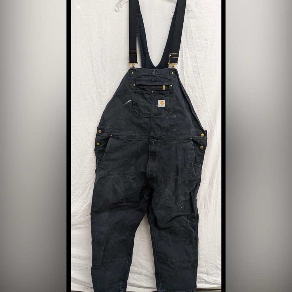 Carhartt Duck Bib Overalls | Black | Relaxed Fit | 50x34 - Picture 2 of 6